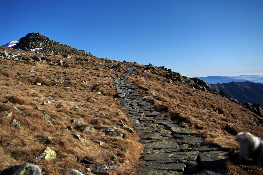 typický kamenný chodníček centrálneho hrebeňa NT