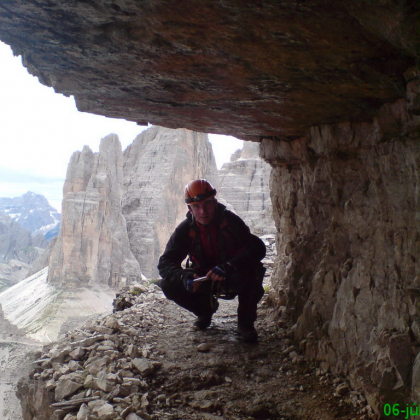 na Via De Luca, v pozadí Tre Cime di Lavaredo