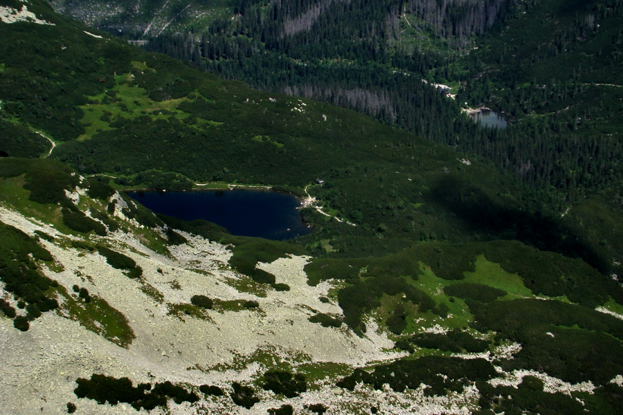 cestou na Plačlivý Roháč, pohľad na Veľké Roháčske pleso