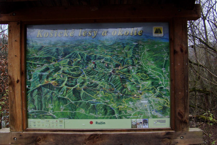 informačná tabuľa Košické lesy a okolie, časť Ružín