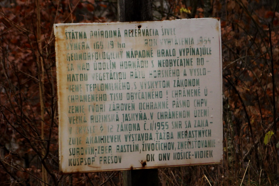 tabuľa Štátnej prírodnej rezervácie Sivec