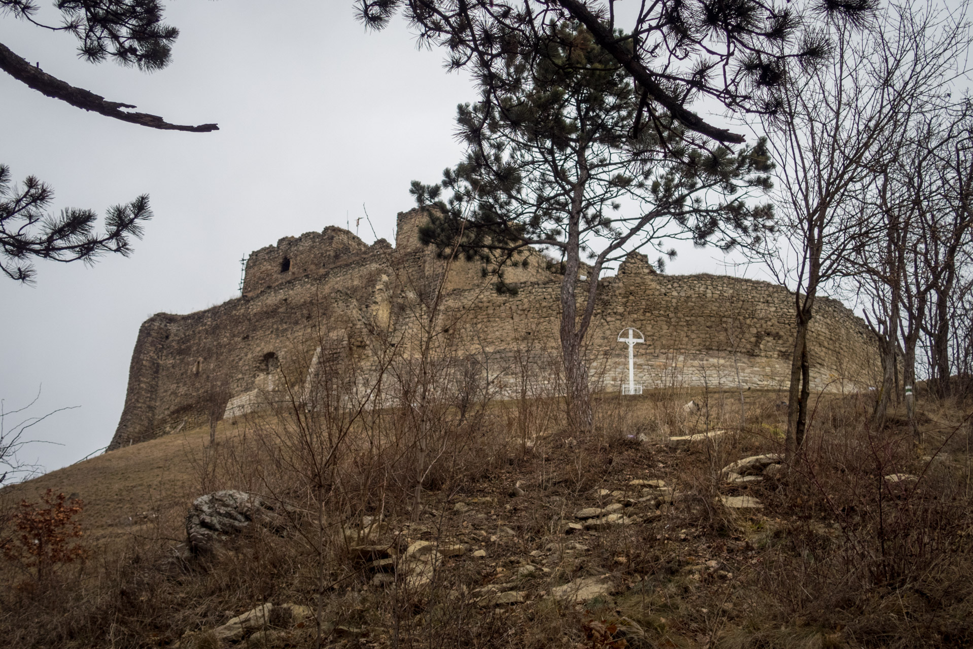 Kapušiansky hrad a hradný vrch z Kapušian (Šariš)