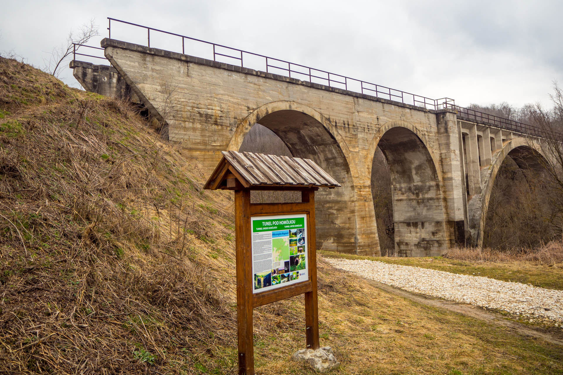 Koprášsky viadukt, Koprášsky a Slavošovský tunel zo Slavošoviec (Stolické vrchy)