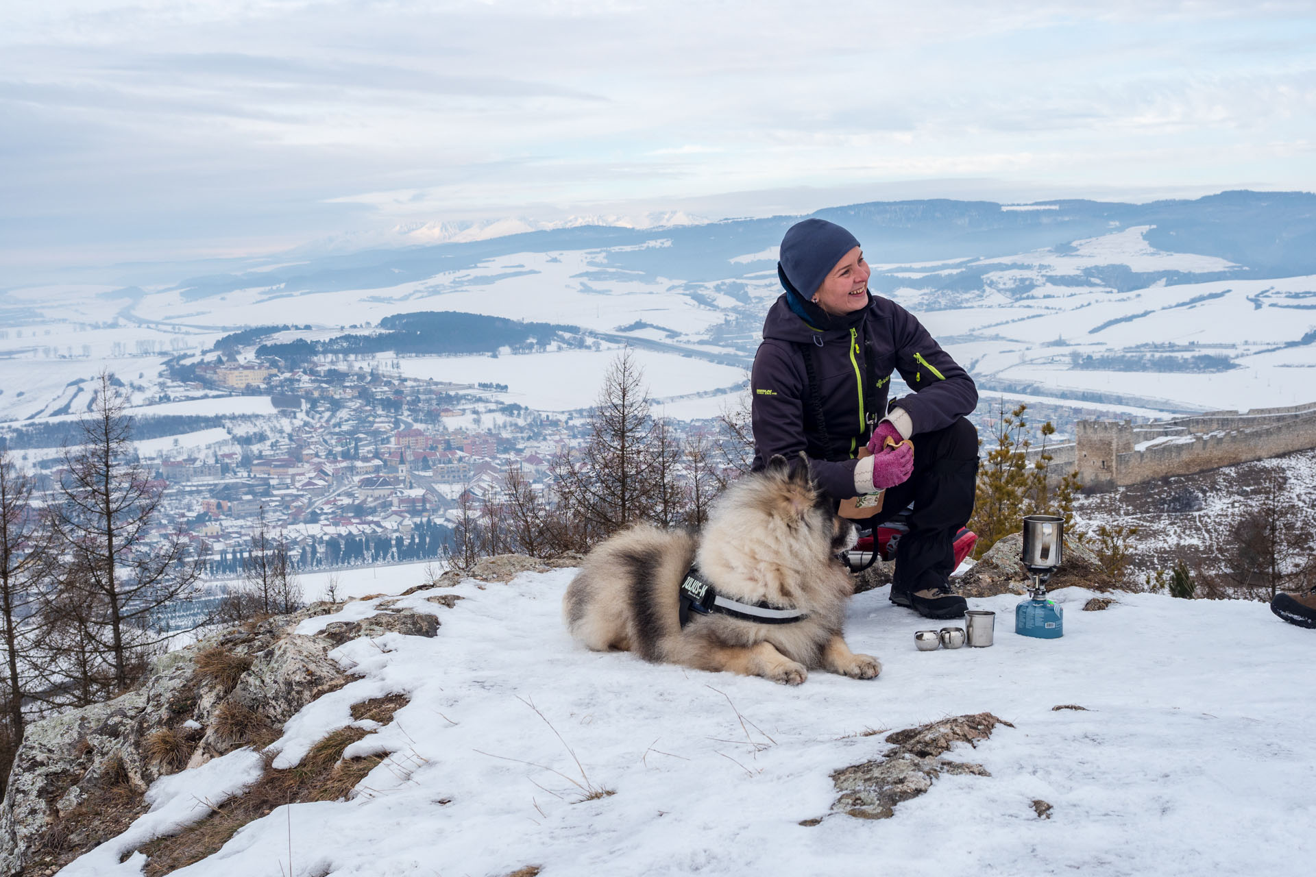 Dreveník a Spišský hrad zo Žehry (Levočské vrchy)