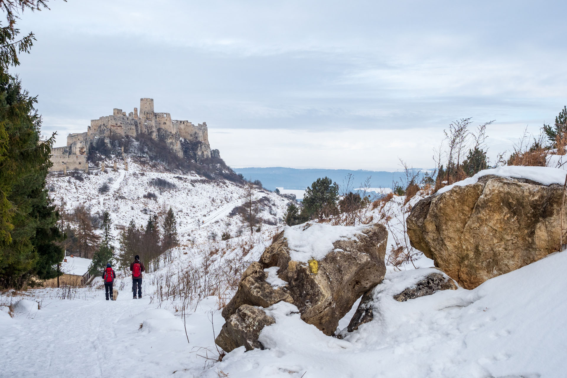 Dreveník a Spišský hrad zo Žehry (Levočské vrchy)