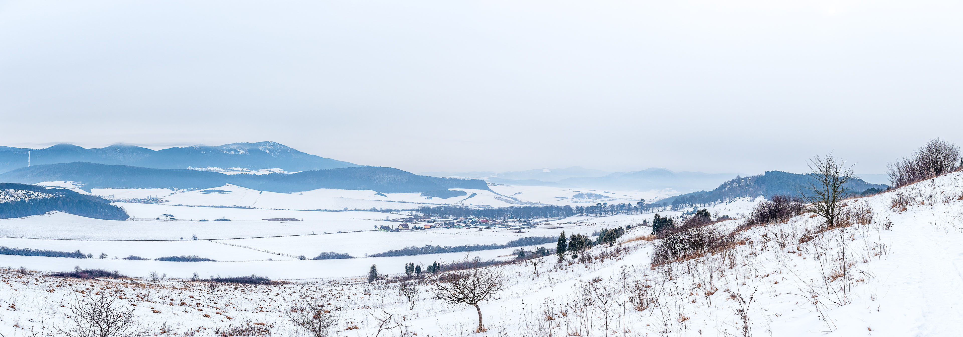 Dreveník a Spišský hrad zo Žehry (Levočské vrchy)