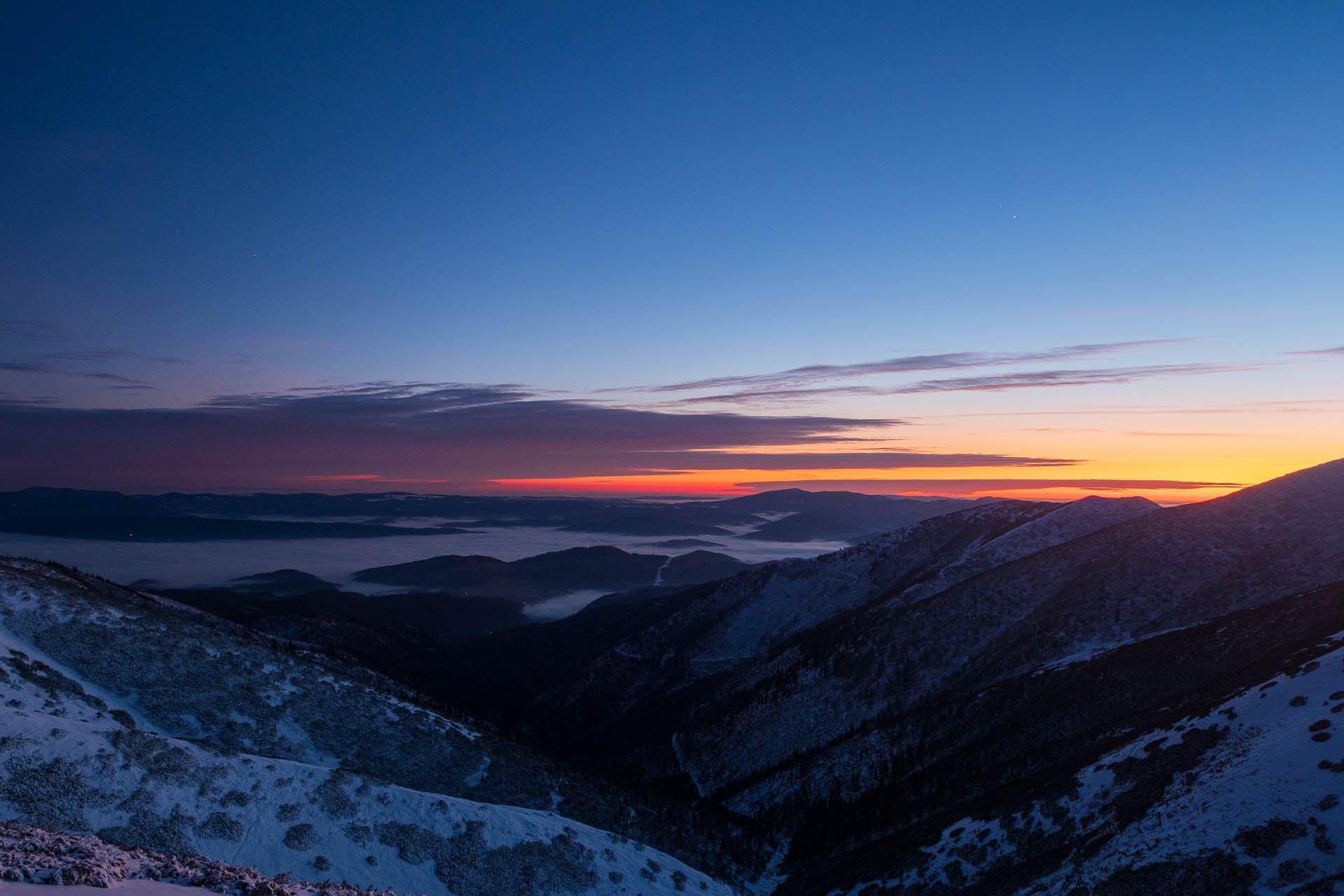 Ďumbier z Trangošky a Geminidy (Nízke Tatry)