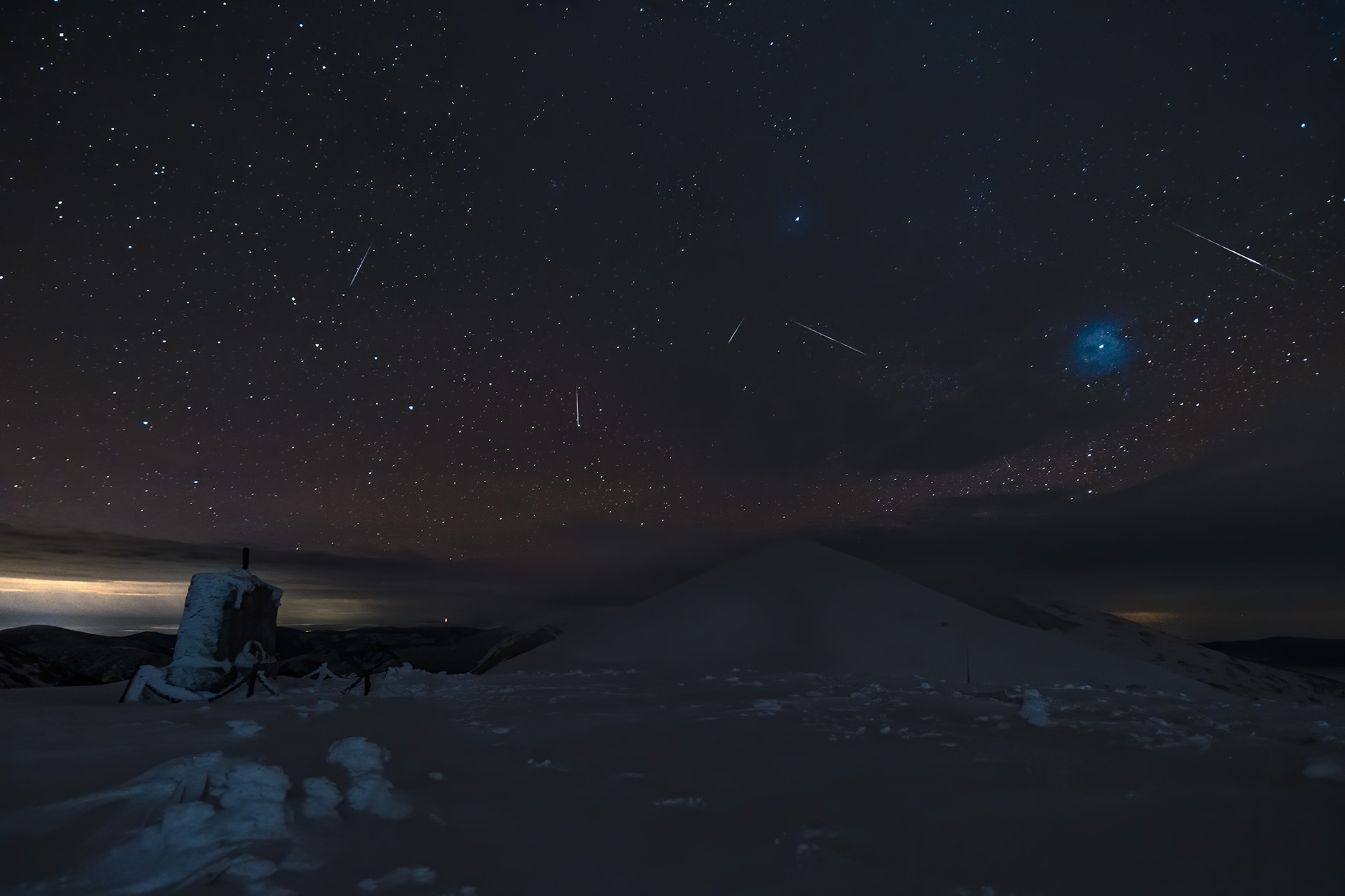 Ďumbier z Trangošky a Geminidy (Nízke Tatry)