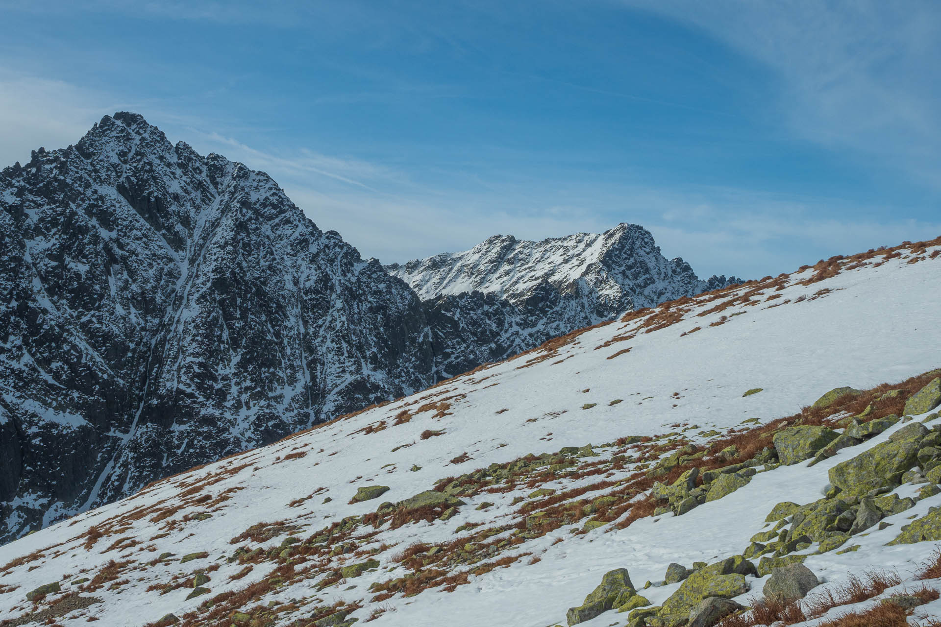 Kôprovský štít od Štrbského plesa (Vysoké Tatry)